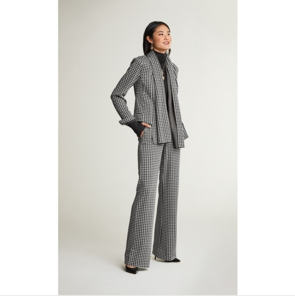 CAbi #3921R Houndstooth Wide Leg Trouser Pants - Picture 1 of 12